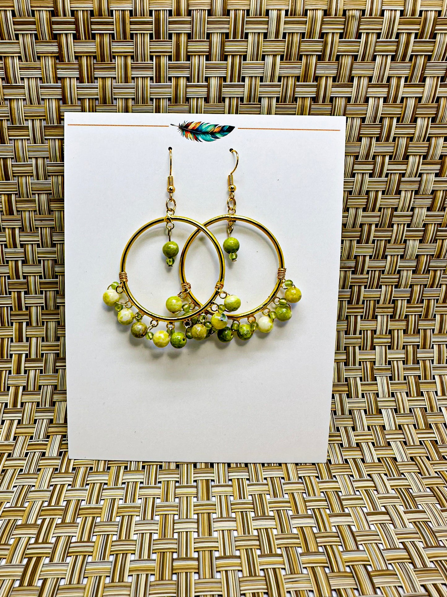 Indigenous Handmade Earrings - Serpentine & Peridot