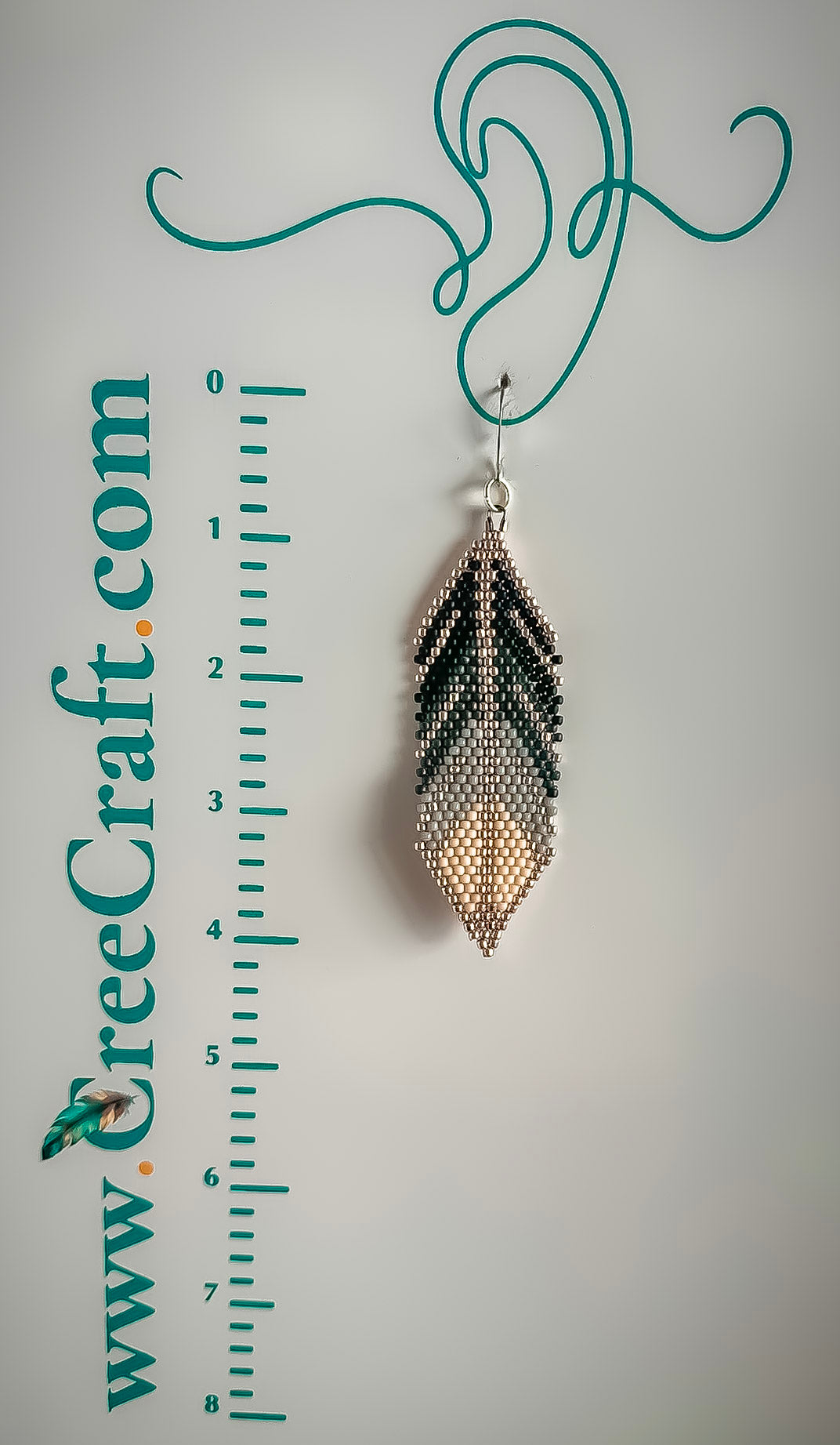 Indigenous Handmade Earrings - Toho Beaded 'Feather'