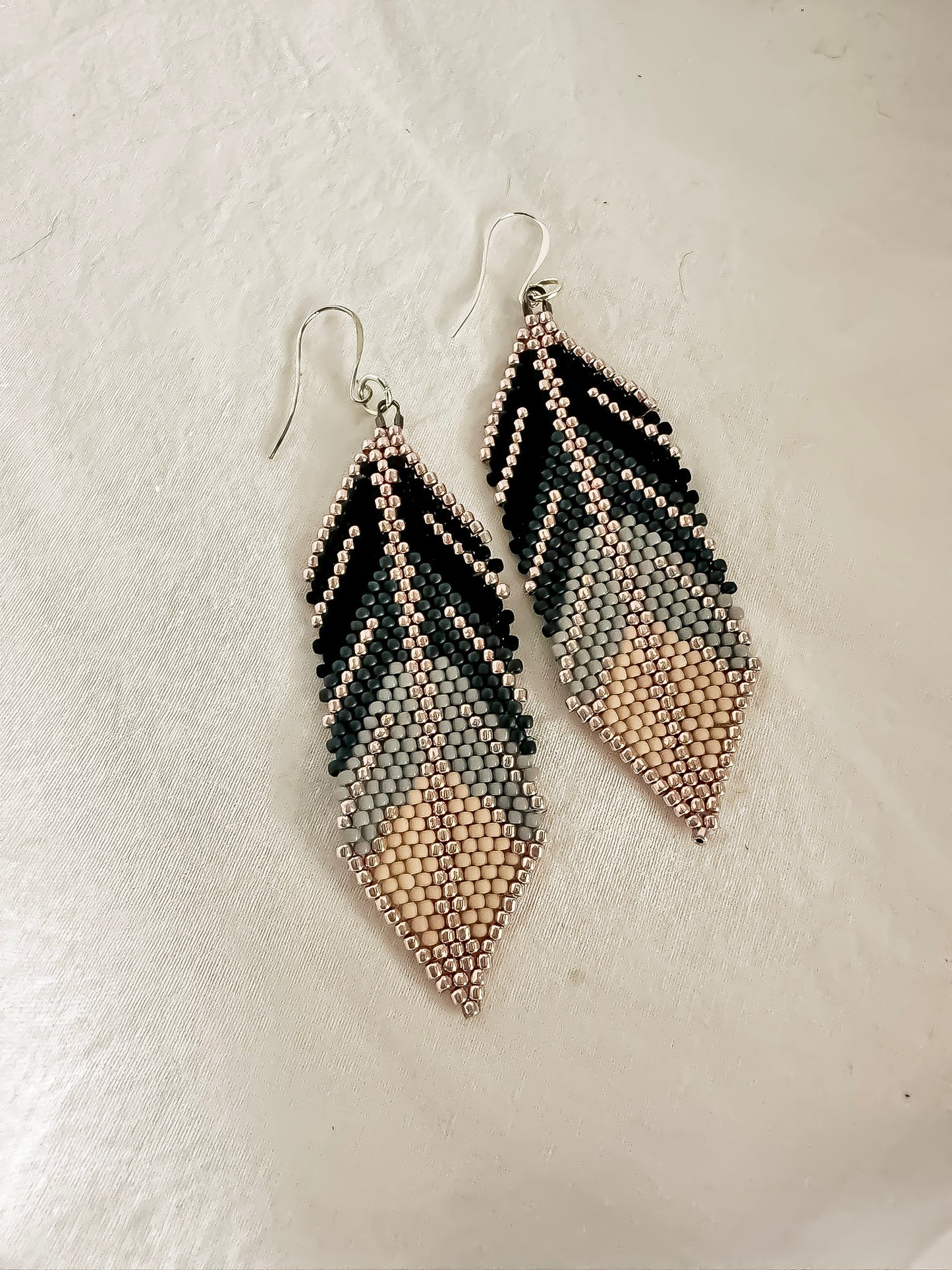 Indigenous Handmade Earrings - Toho Beaded 'Feather'