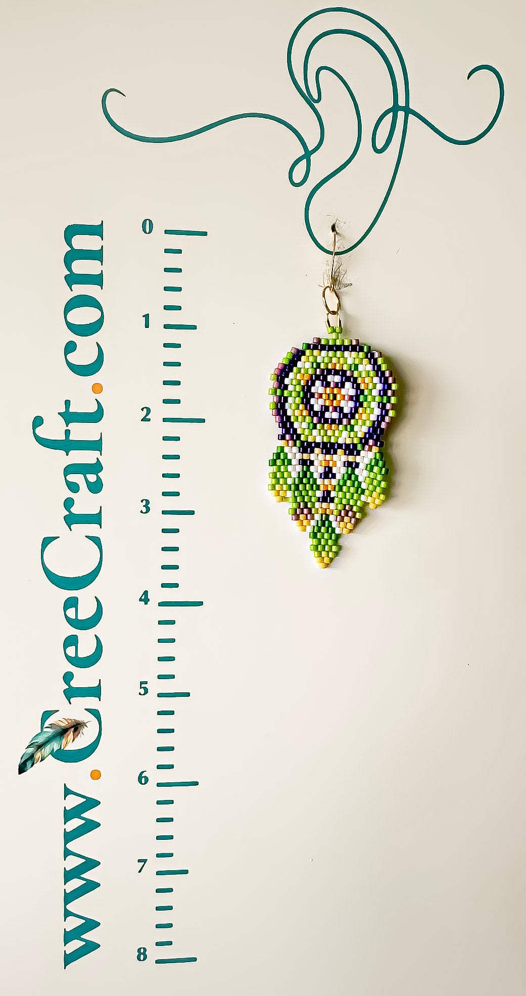 Indigenous Handmade Earrings - Miyuki Delica Beads - Dreamcatcher