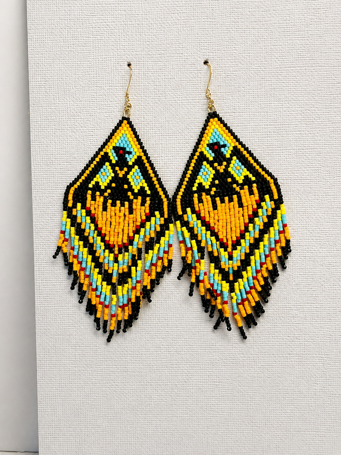 Boucles d'oreilles indigènes faites à la main - Attrape-rêves 