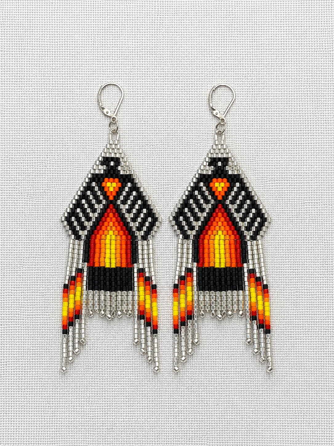 Miyuki Earrings - Phoenix (silver)