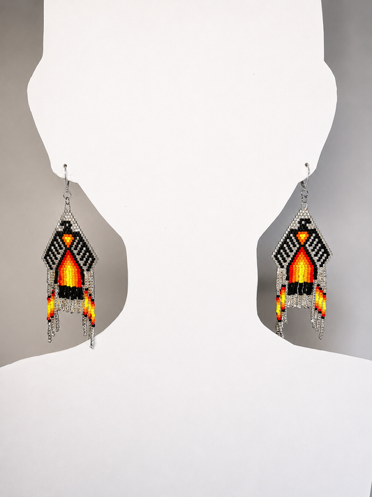 Miyuki Earrings - Phoenix (silver)