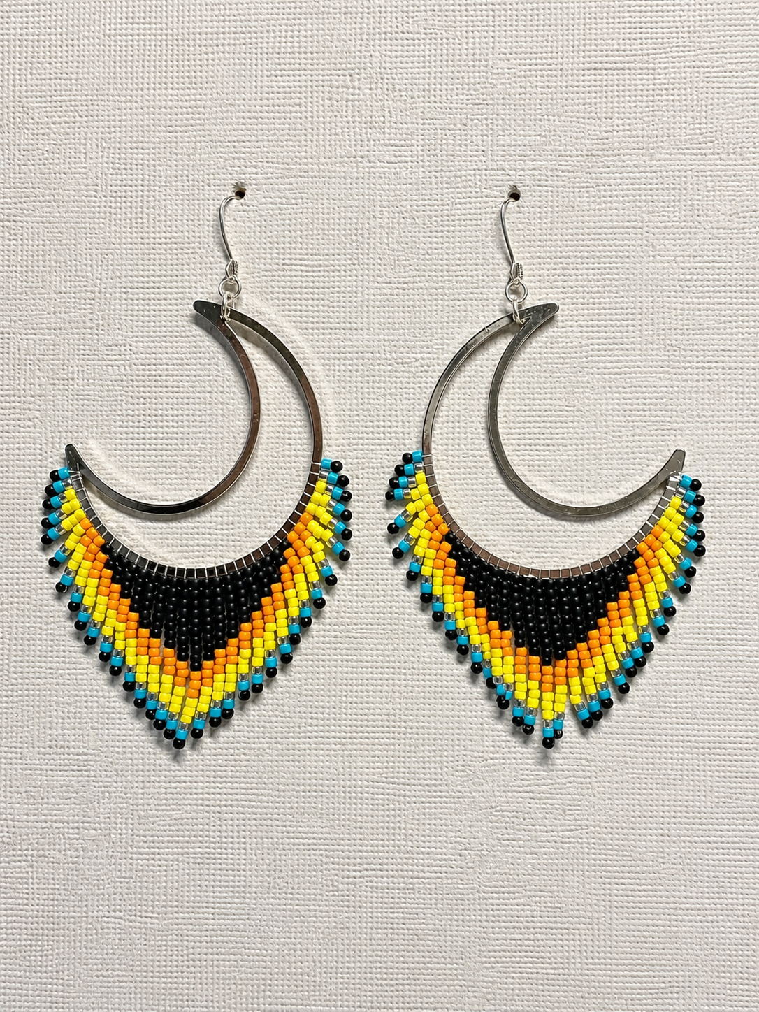 Boucles d'oreilles indigènes faites à la main - Attrape-rêves 