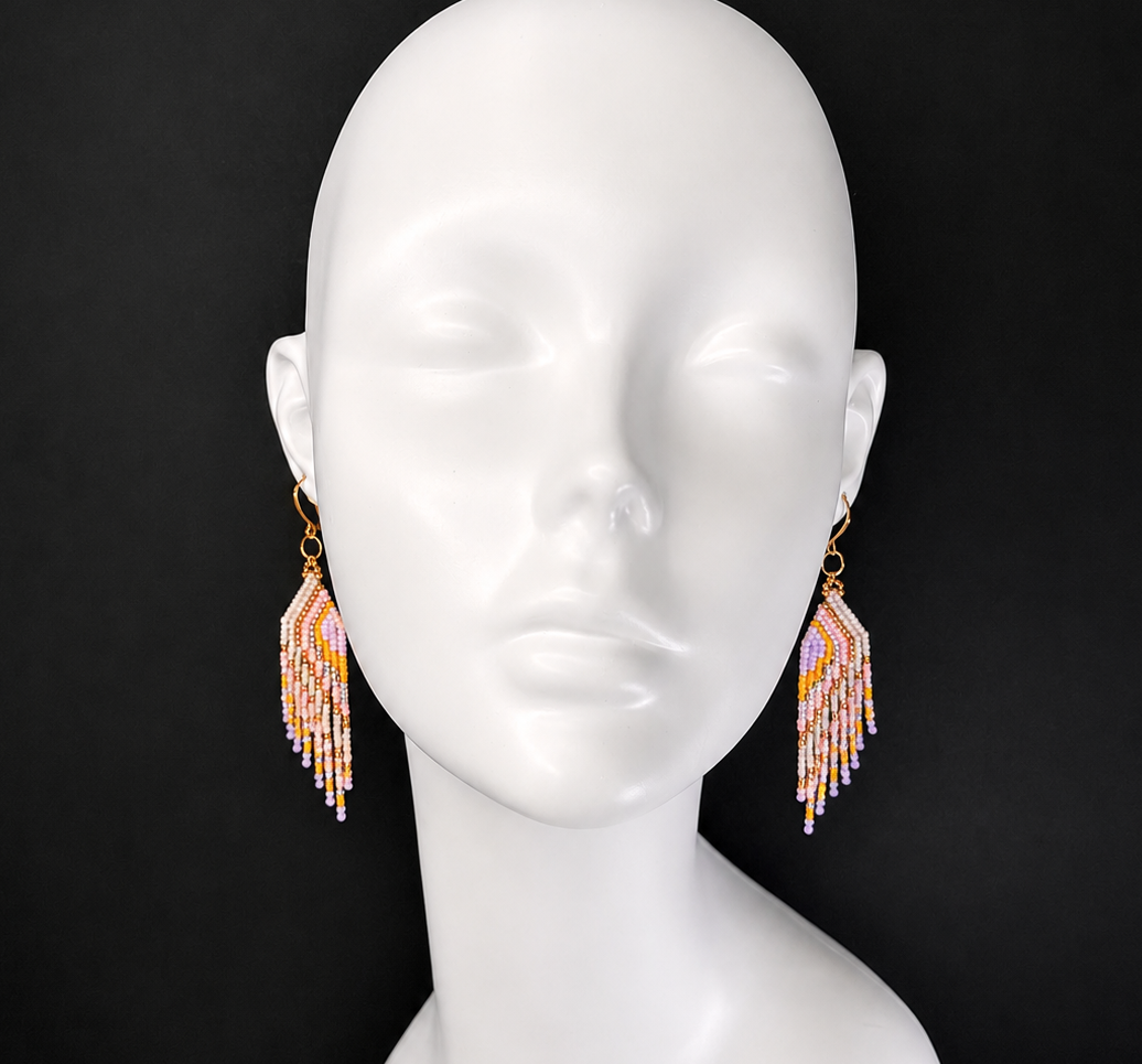 Toho Earrings - Wings (pink)
