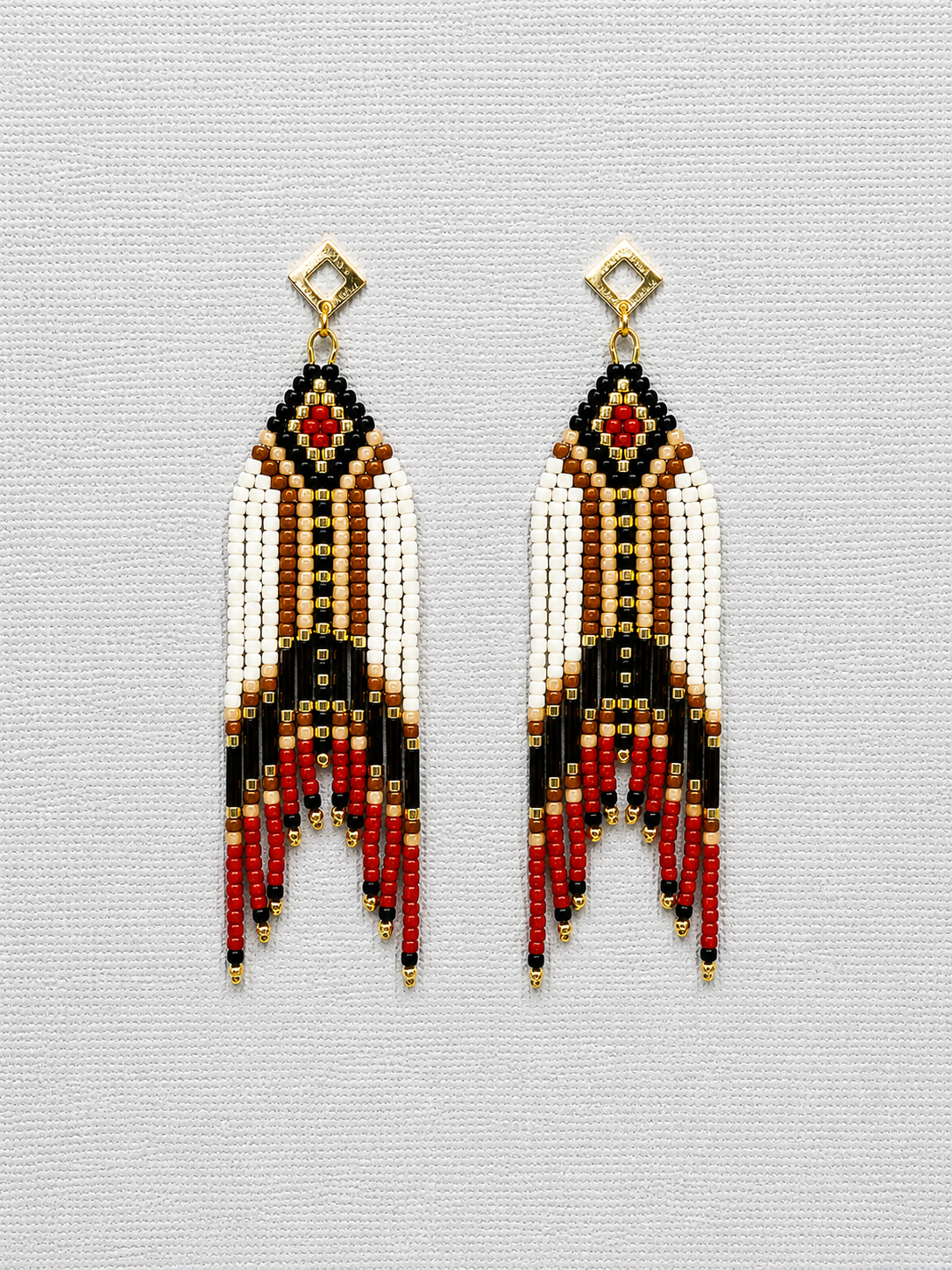 Boucles d'oreilles indigènes faites à la main - Attrape-rêves 