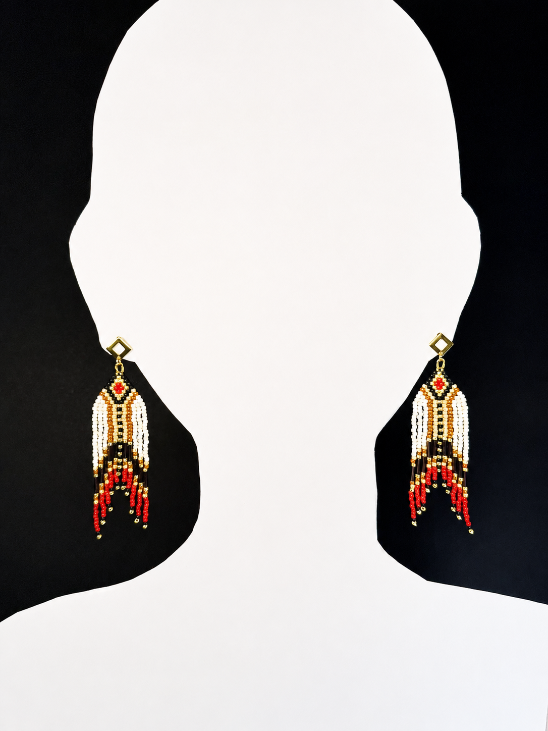 Boucles d'oreilles indigènes faites à la main - Attrape-rêves 