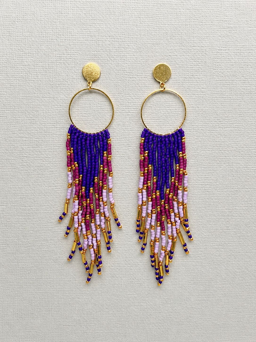 Boucles d'oreilles indigènes faites à la main - Attrape-rêves 