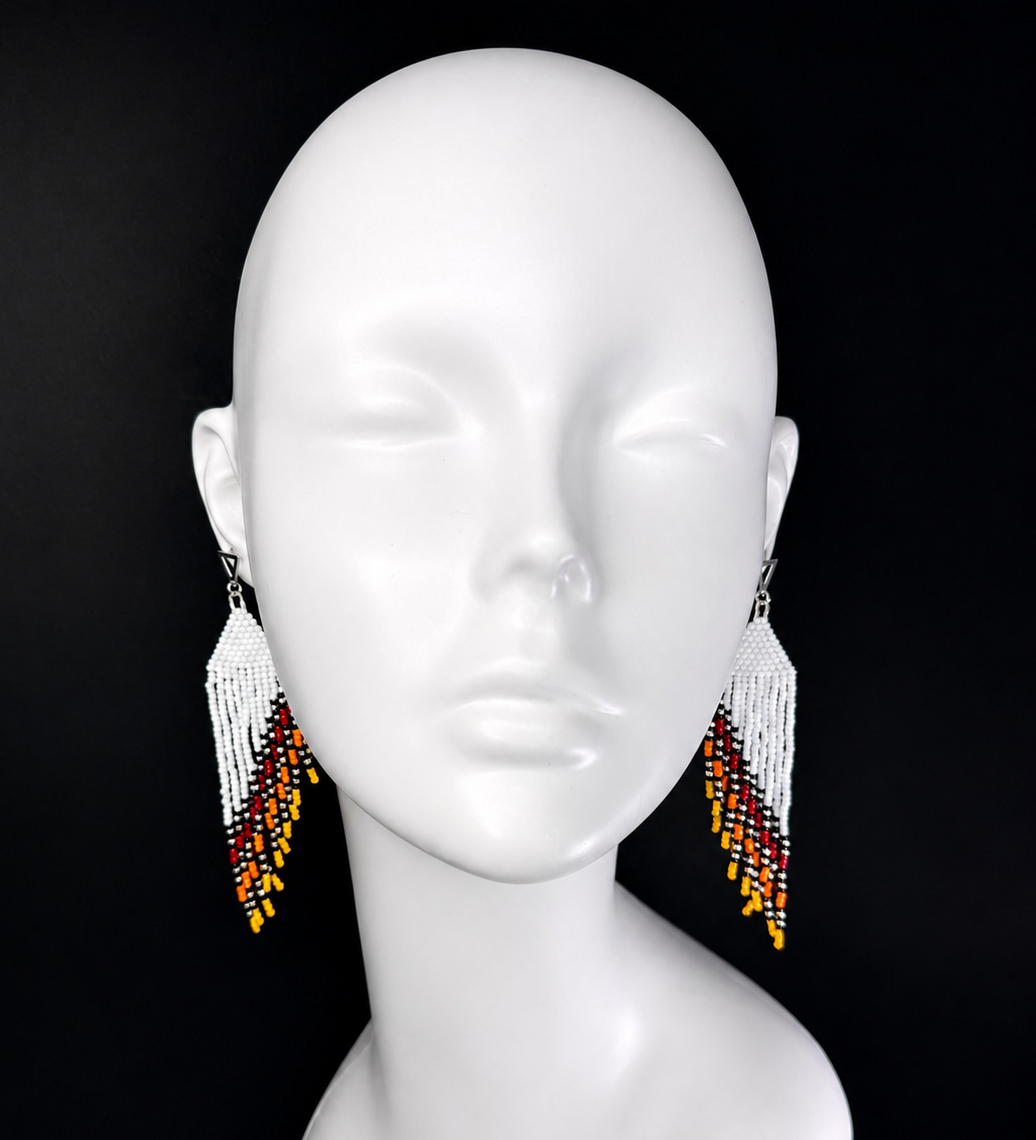 Toho Earrings - Wings (reds large)