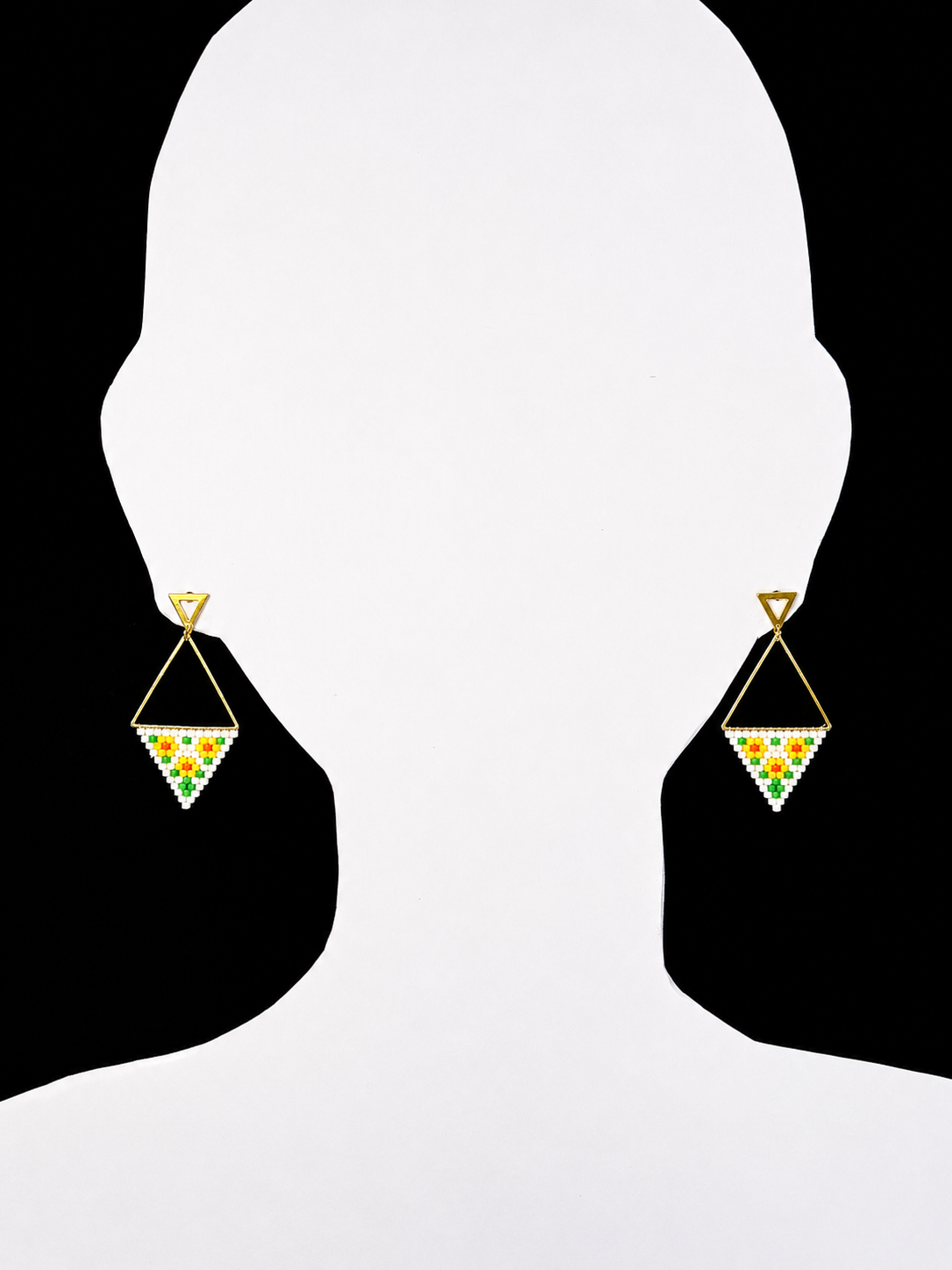 Miyuki Earrings - Sunflower triangles