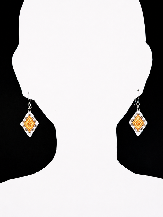 Miyuki Earrings small diamond (white, browns)