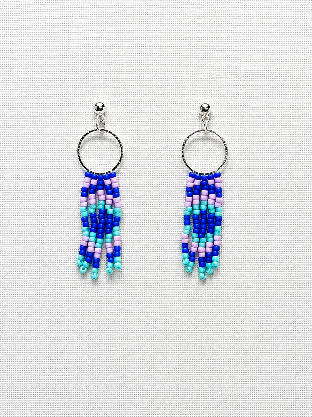 Toho Earrings small (blue, pink)