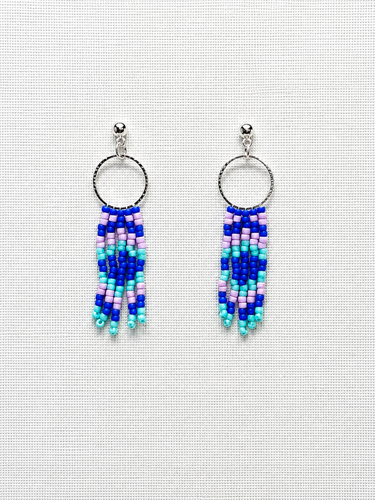 Toho Earrings small (blue, pink)