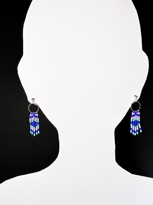 Toho Earrings small (blue, pink)