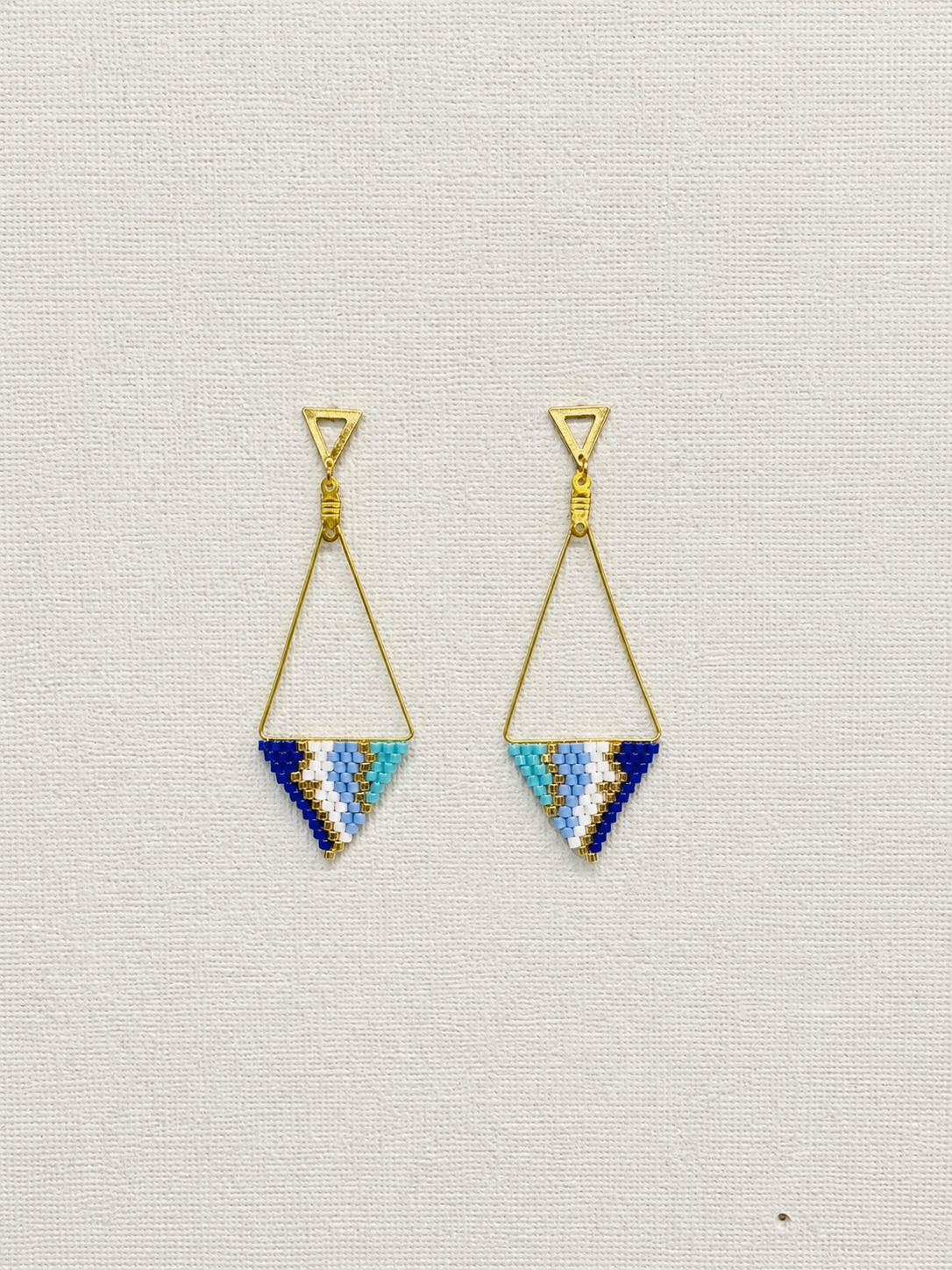 Miyuki Earrings - Ocean triangles