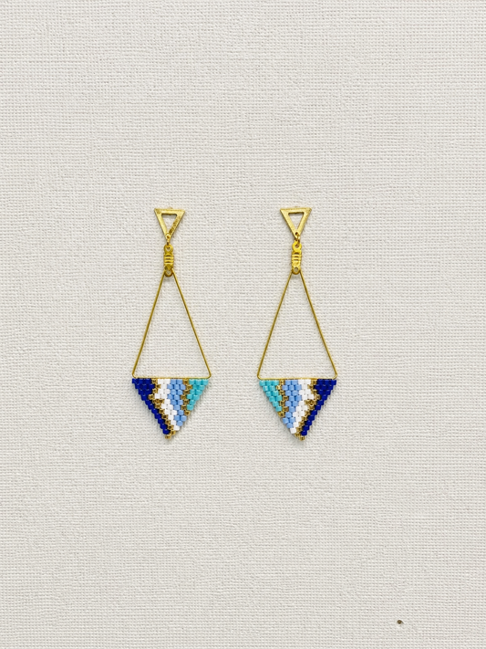 Miyuki Earrings - Ocean triangles