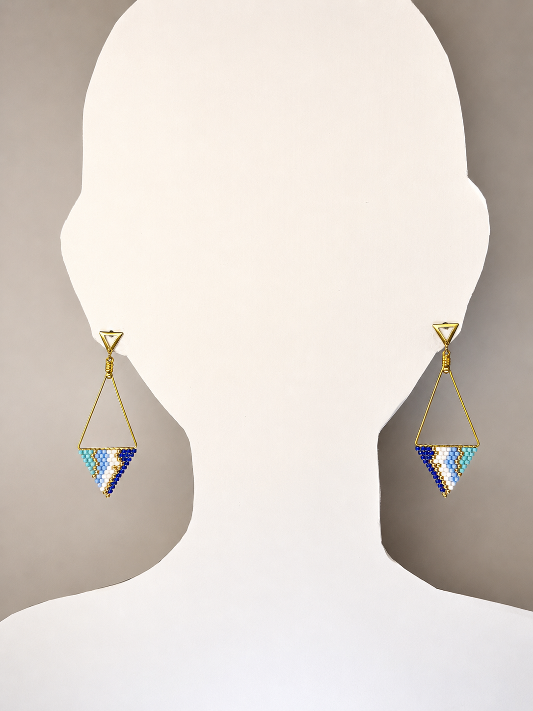 Miyuki Earrings - Ocean triangles