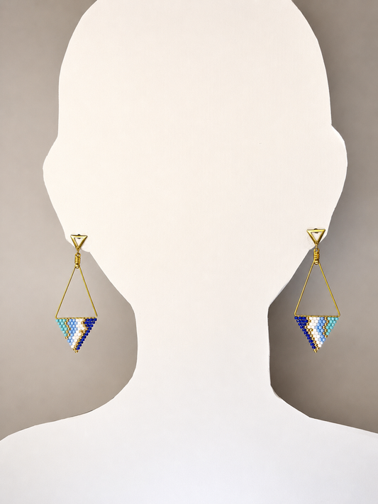 Miyuki Earrings - Ocean triangles