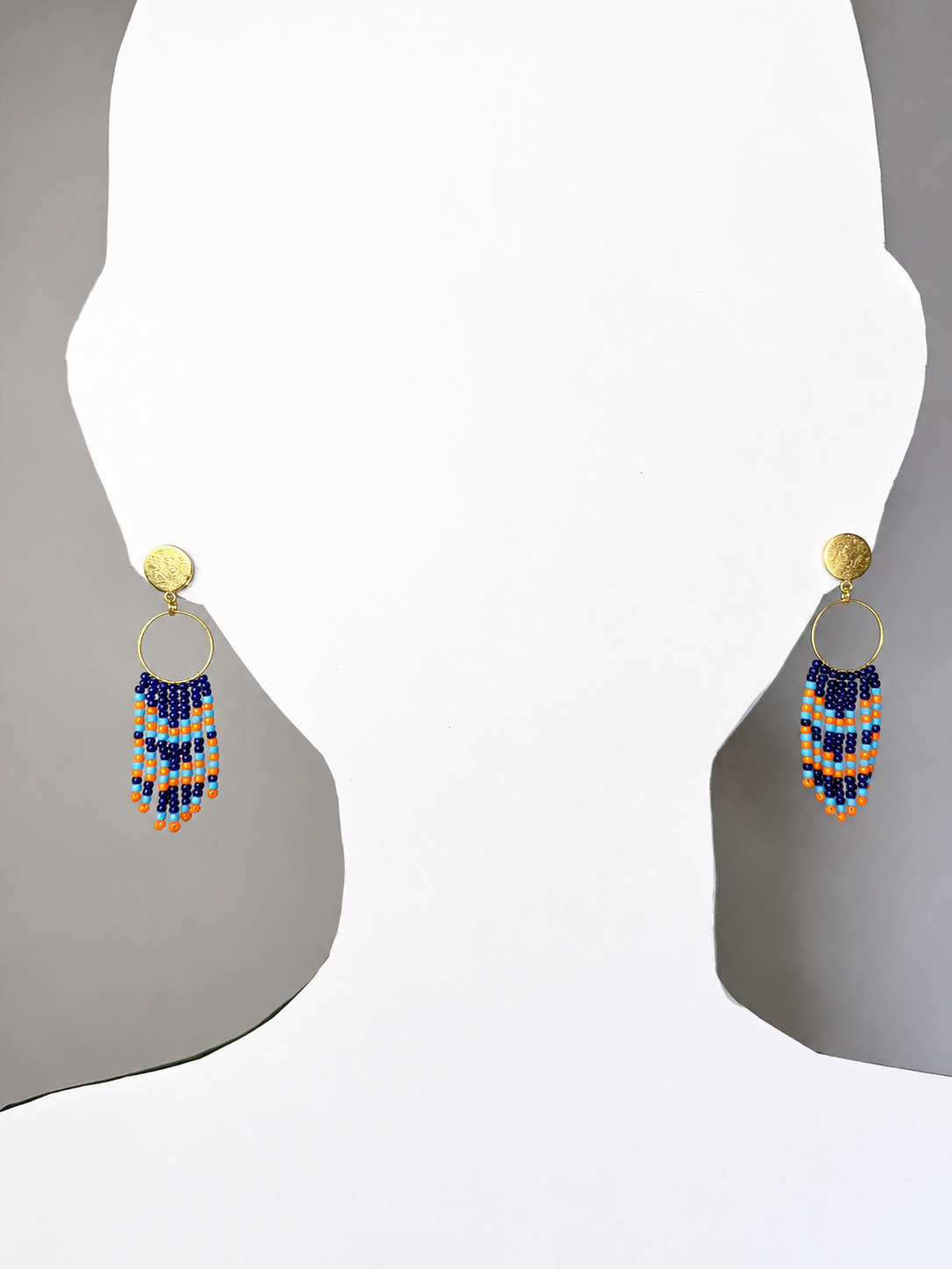 Toho Earrings small (blue, orange)