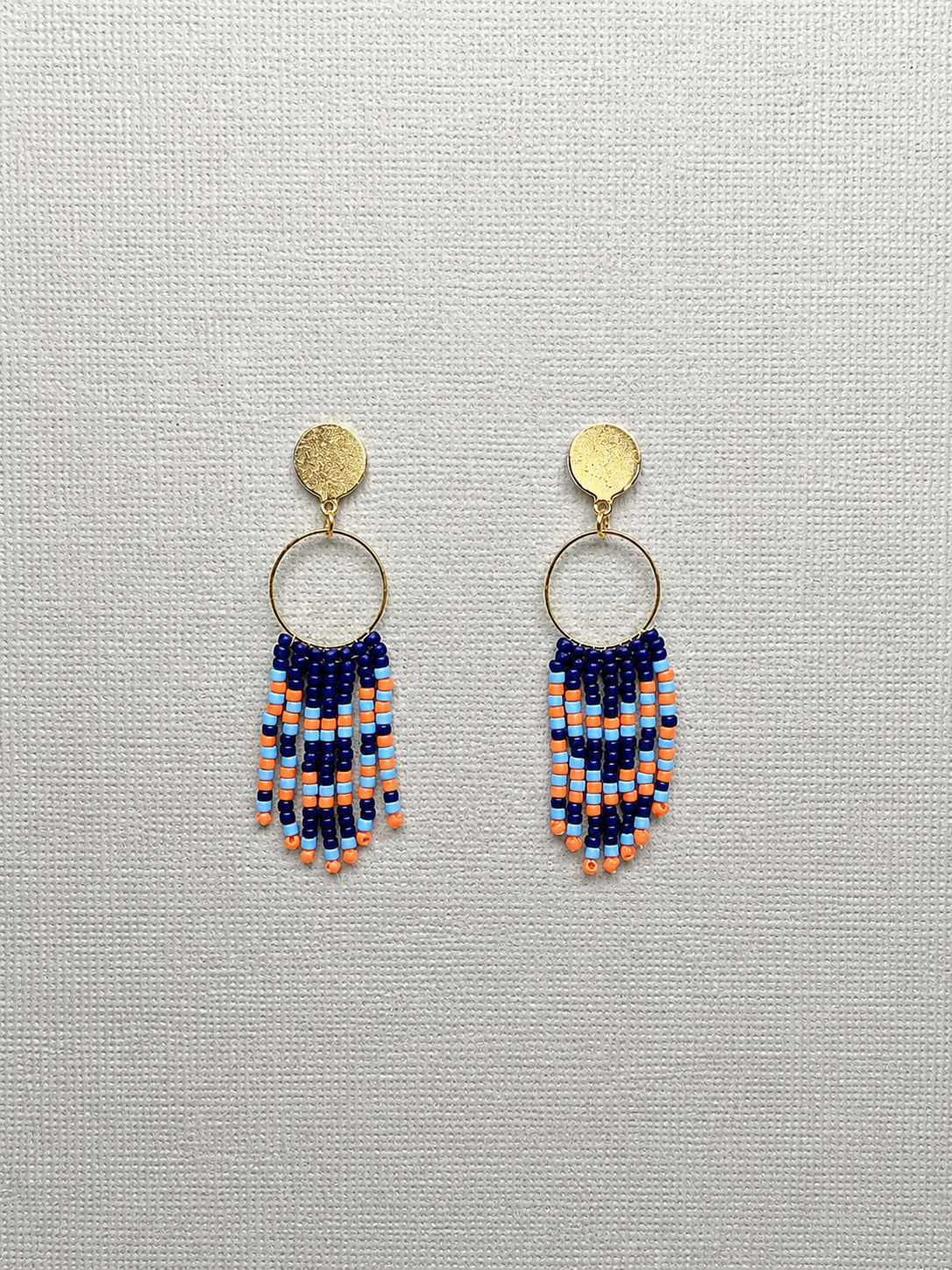 Toho Earrings small (blue, orange)