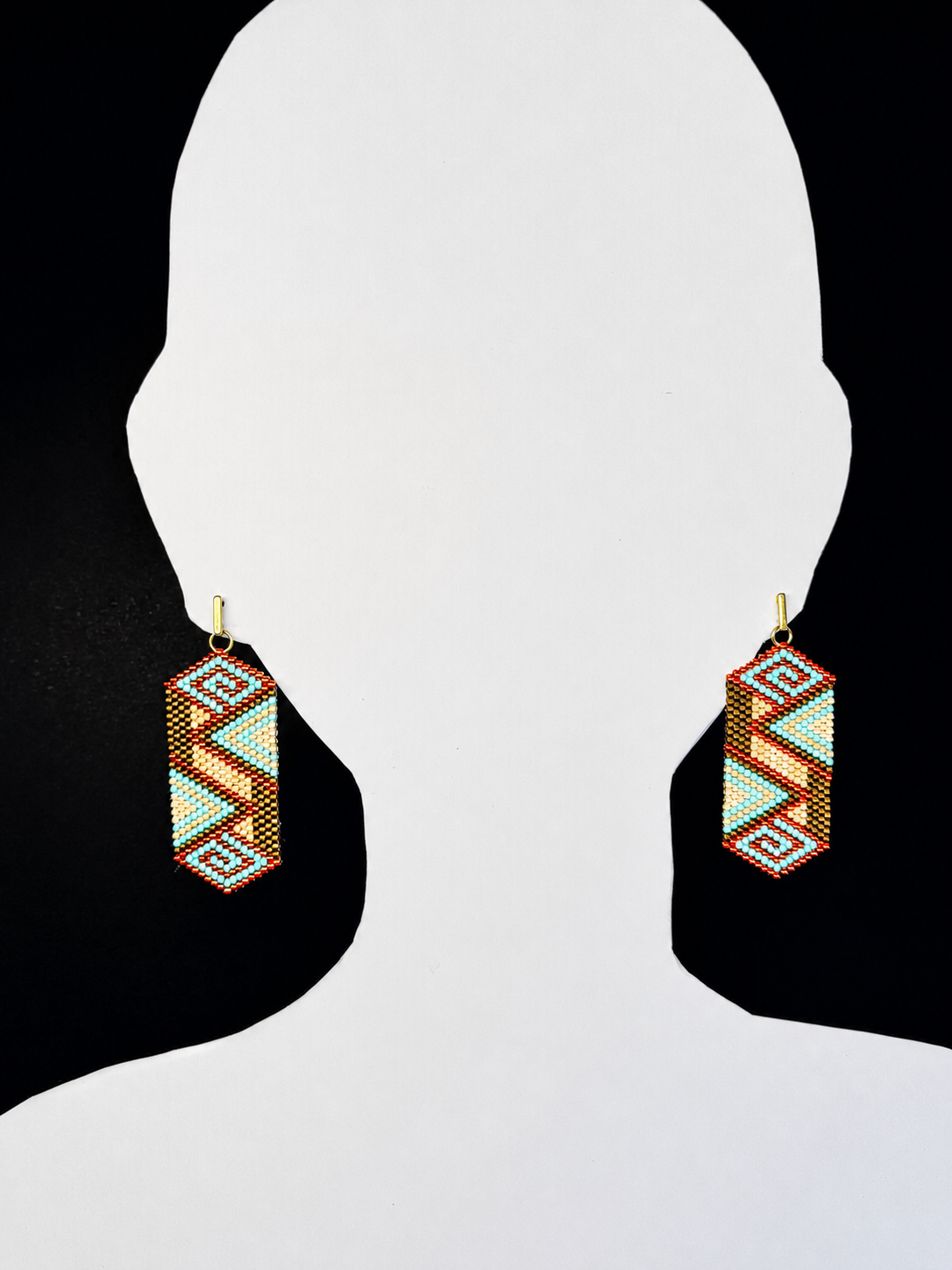 Boucles d'oreilles indigènes faites à la main - Attrape-rêves 