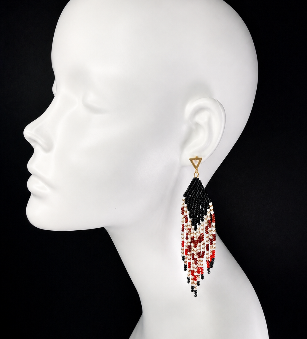 Boucles d'oreilles indigènes faites à la main - Attrape-rêves 