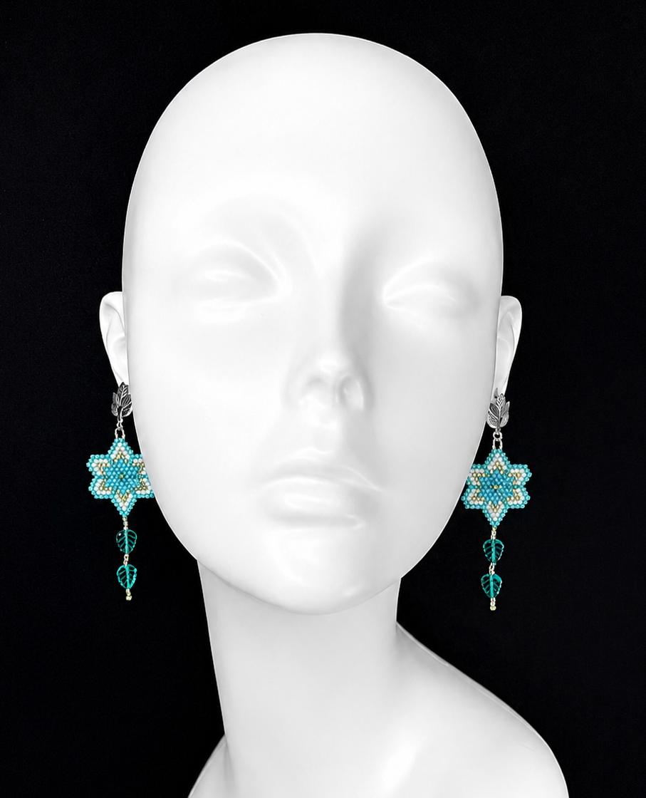 Boucles d'oreilles indigènes faites à la main - Attrape-rêves 