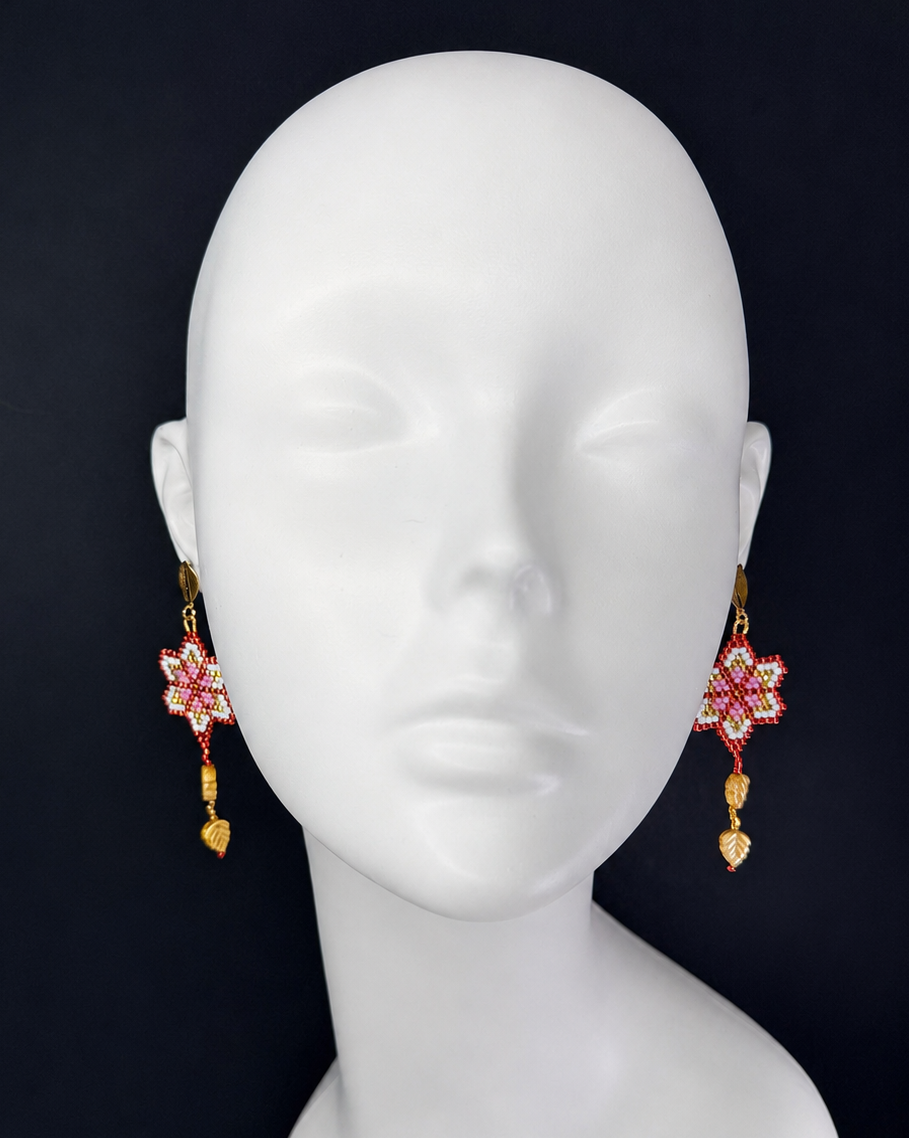 Boucles d'oreilles indigènes faites à la main - Attrape-rêves 