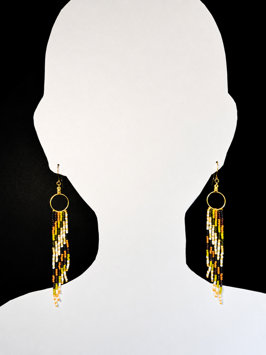 Toho Earrings - Shoulder Sweepers wings (browns)