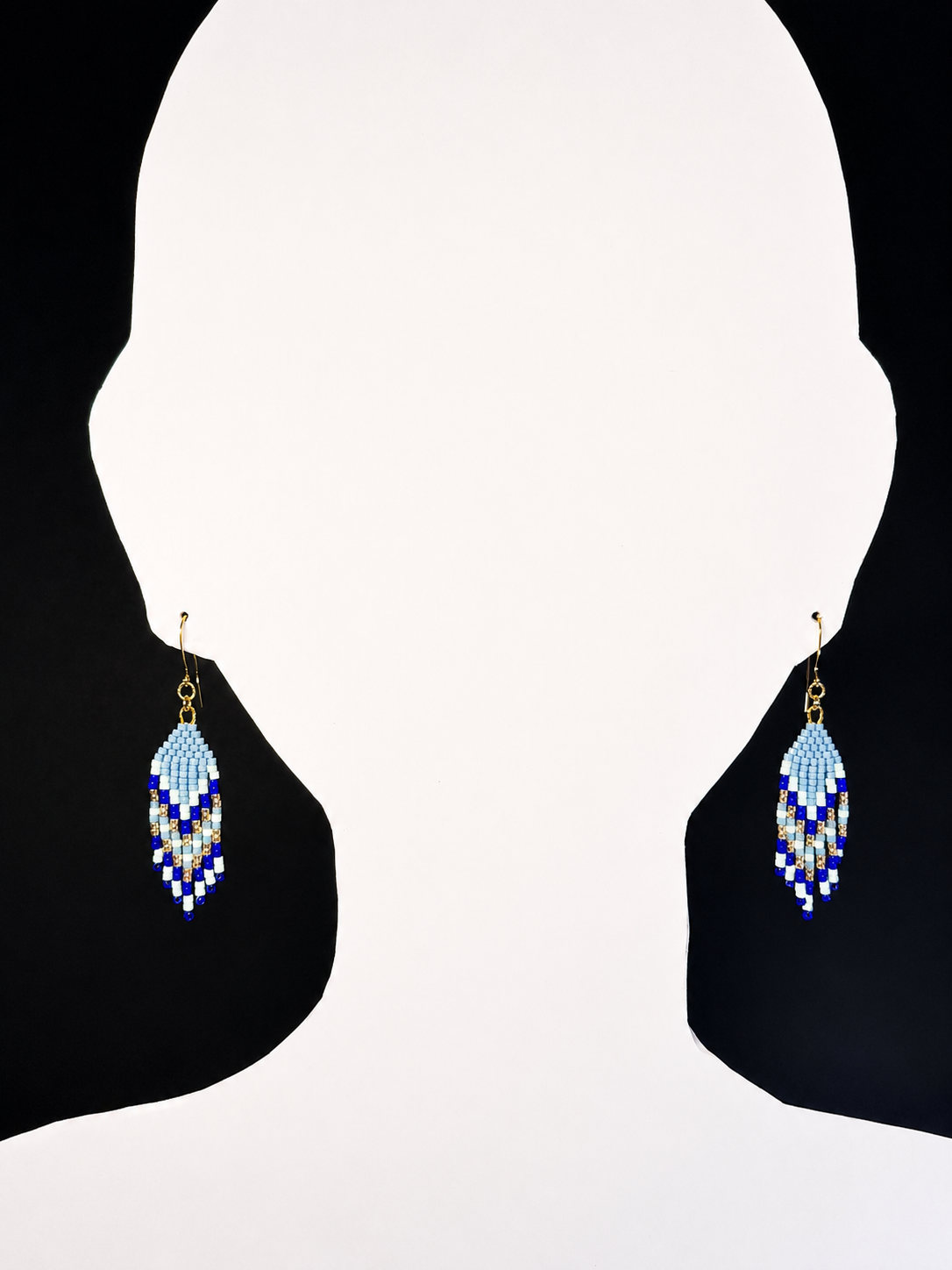 Miyuki Earrings medium (blue, pale blue)