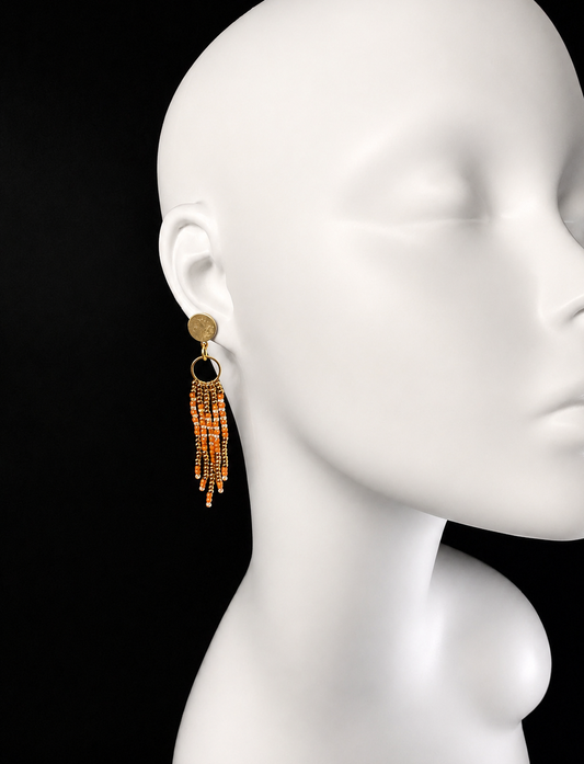 Toho Earrings (brown, bronze)
