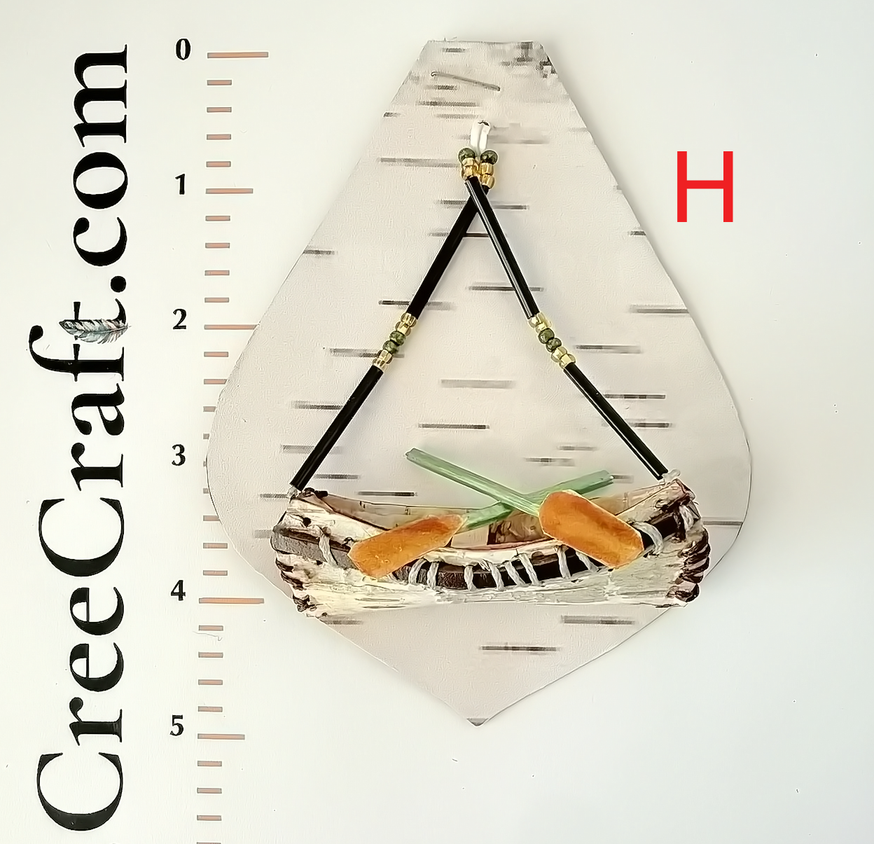 Handcrafted Birch Bark Canoe Ornament