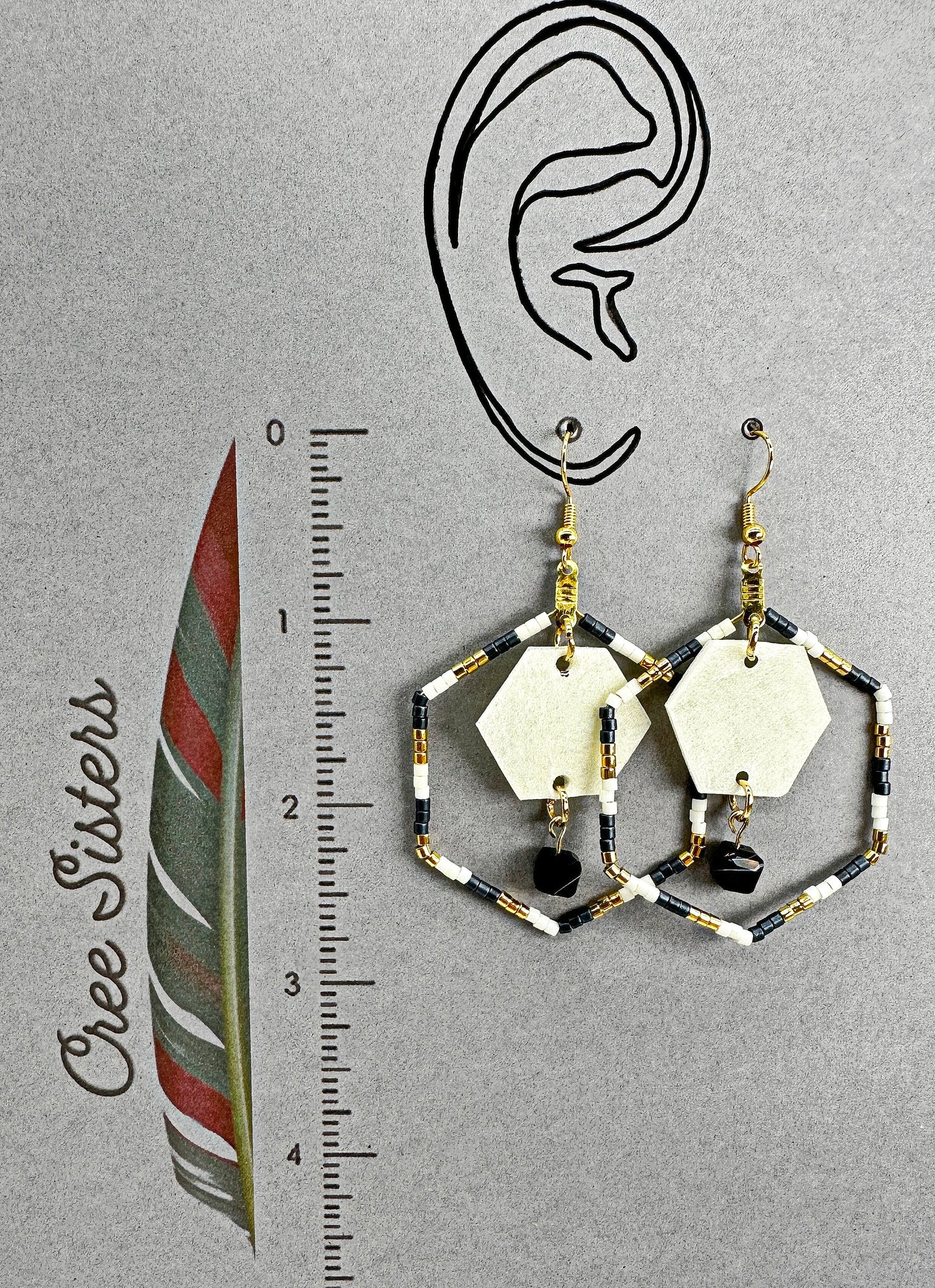 Boucles d'oreilles artisanales indigènes - Série Rawhide avec Sardonyx