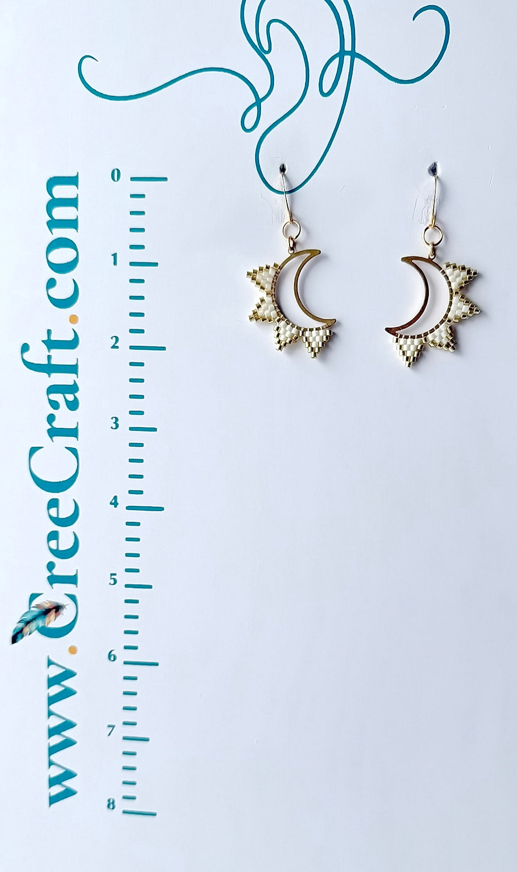 'Moonrays' - White - Indigenous Handmade Earrings