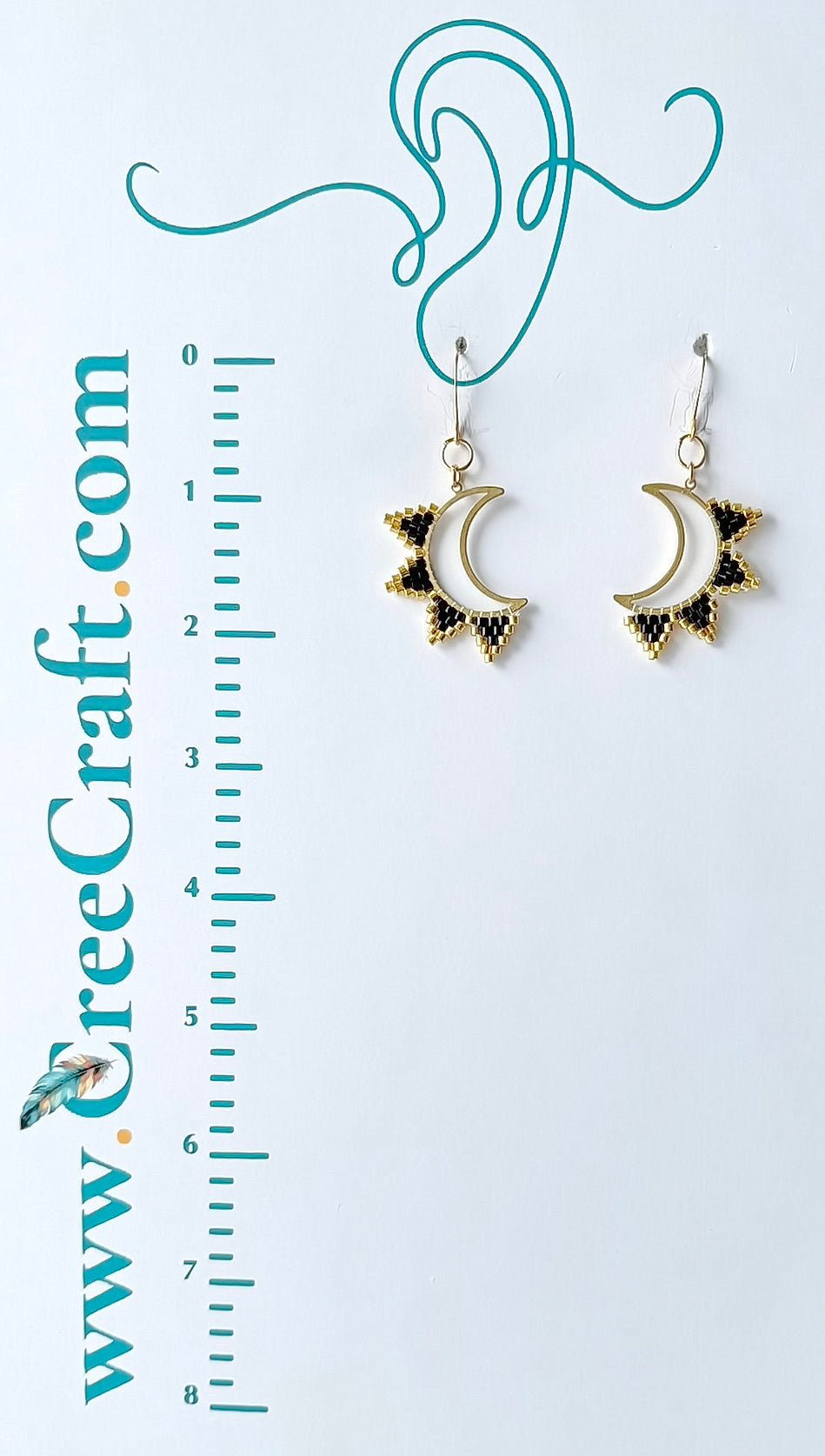 'Moonrays' - Black - Indigenous Handmade Earrings