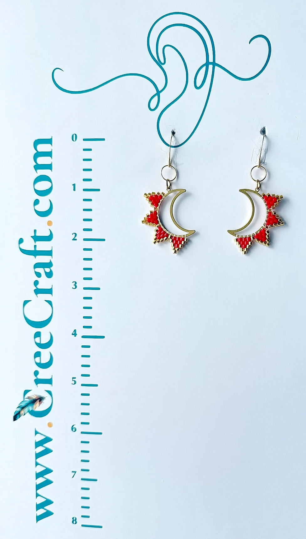 'Moonrays' - Red - Indigenous Handmade Earrings