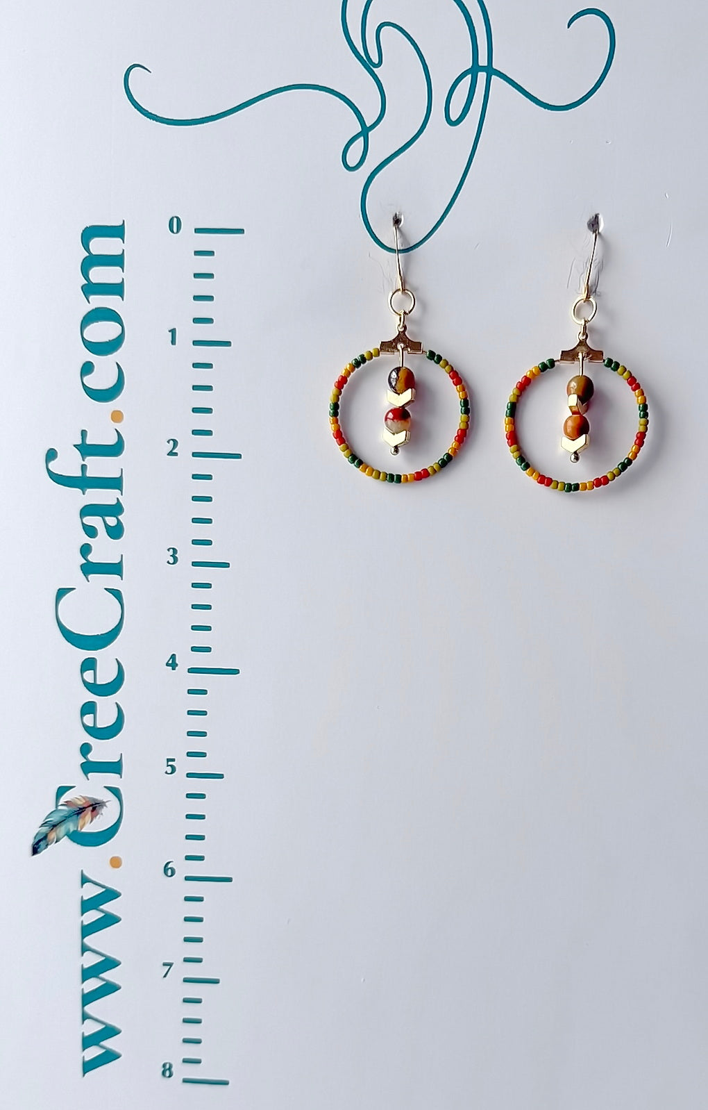 Boucles d'oreilles indigènes faites à la main - Attrape-rêves 