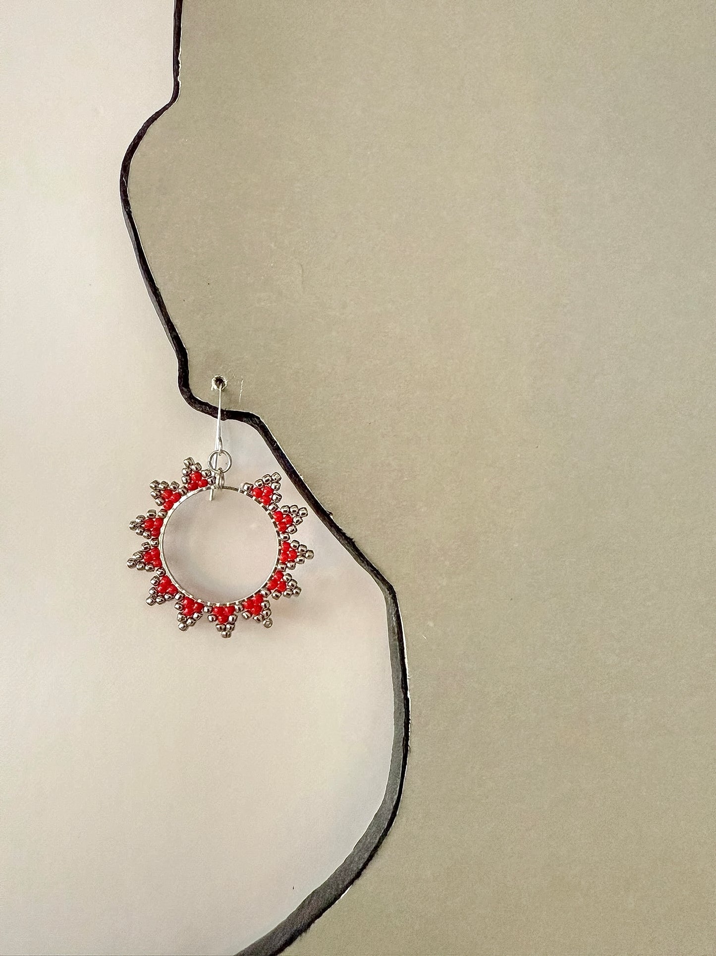 'Sunrays' - Red - Indigenous Handmade Earrings