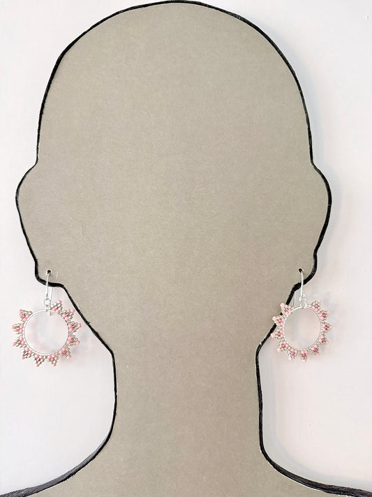 'Sunrays' - Pink - Indigenous Handmade Earrings