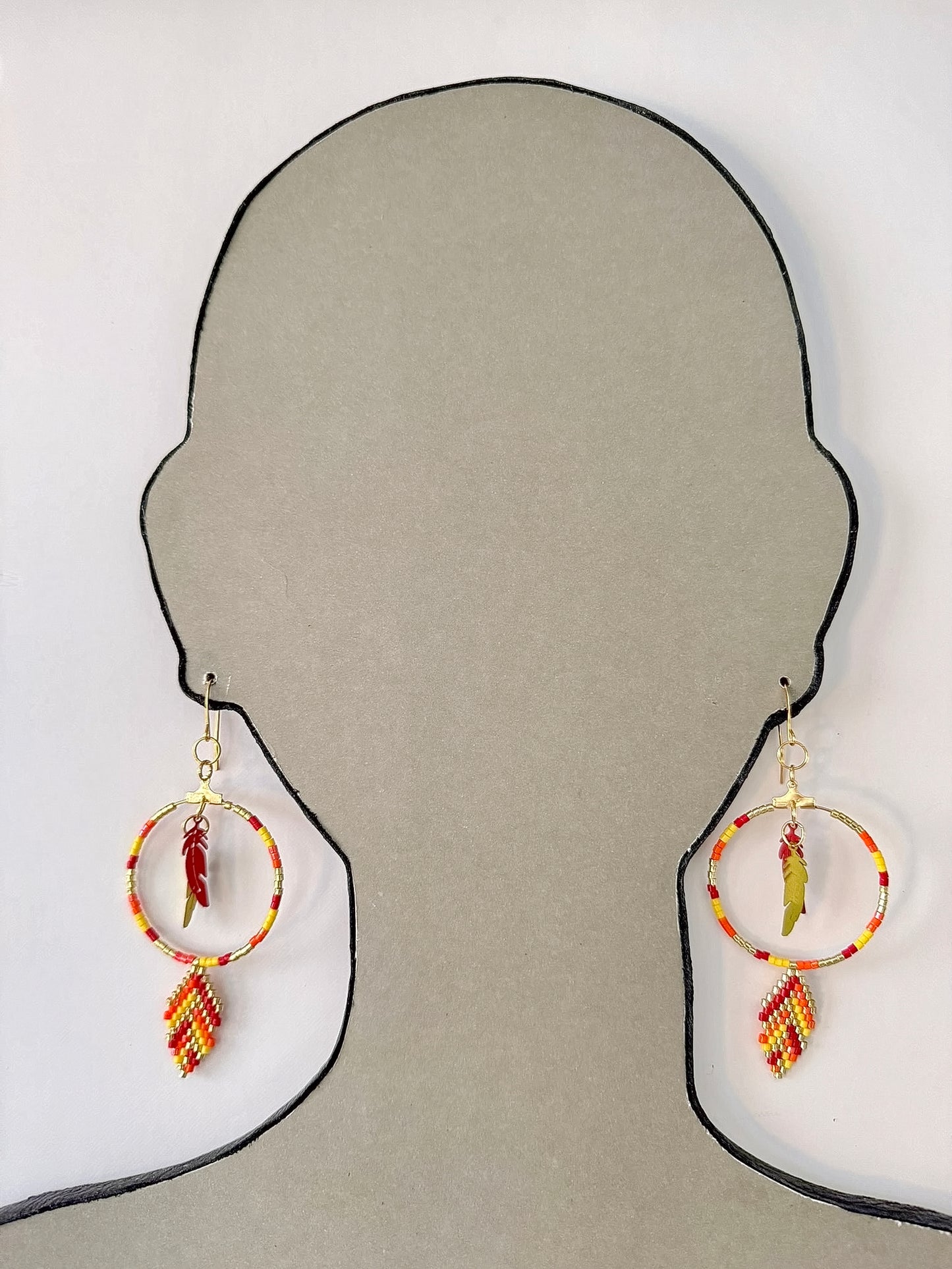 Miyuki Delica Beads (Fall Reds) - Indigenous Handmade Earrings