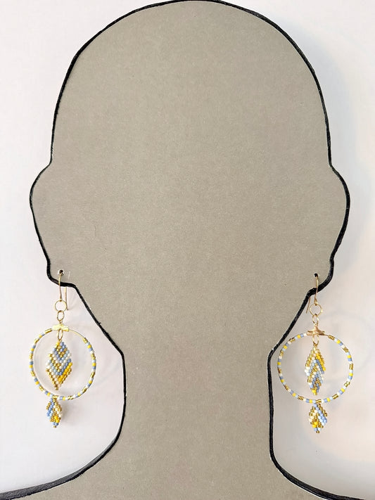 Miyuki Delica Beads (Pastels & Gold) - Indigenous Handmade Earrings