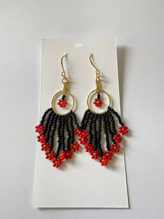 Toho Beads - Falling Daisies - Indigenous Handmade Earrings