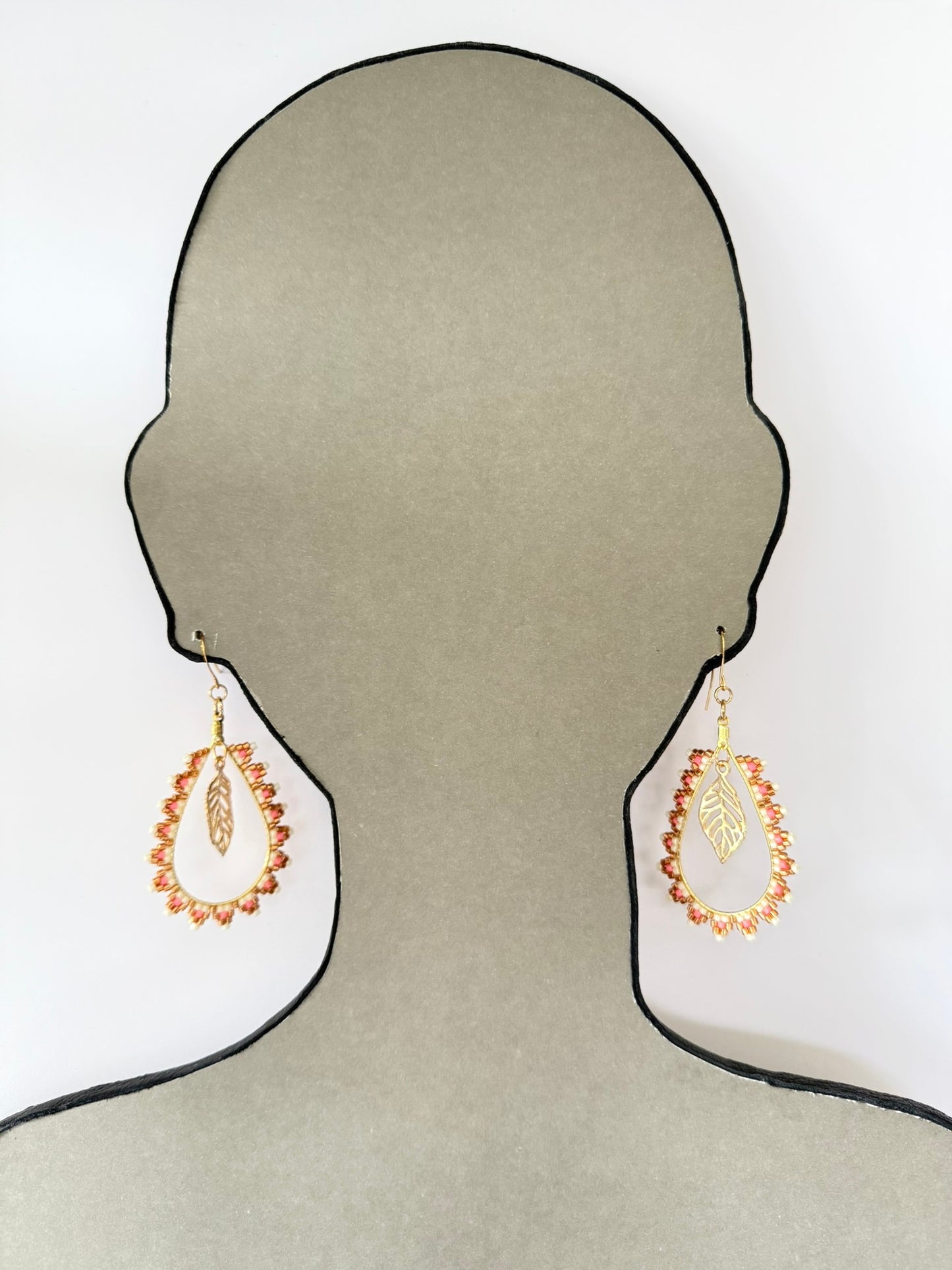Miyuki Delica (Light Pink & Gold) - Indigenous Handmade Earrings