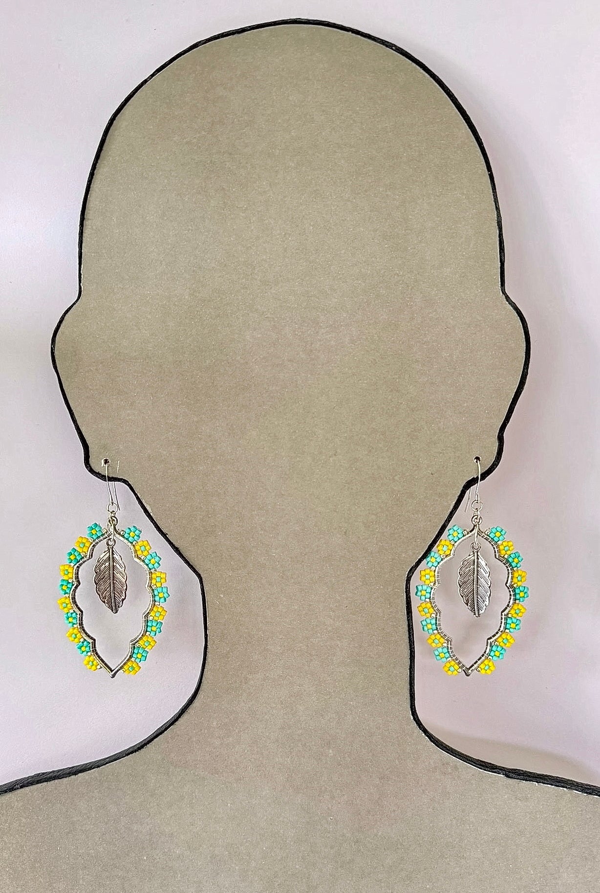 Miyuki Delica (Green & Yellow) - Indigenous Handmade Earrings