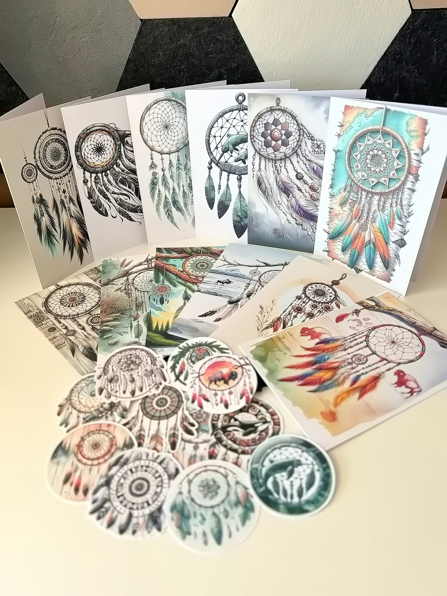 Handmade Greeting Cards  – Inspired Dreamcatchers (set of 12)