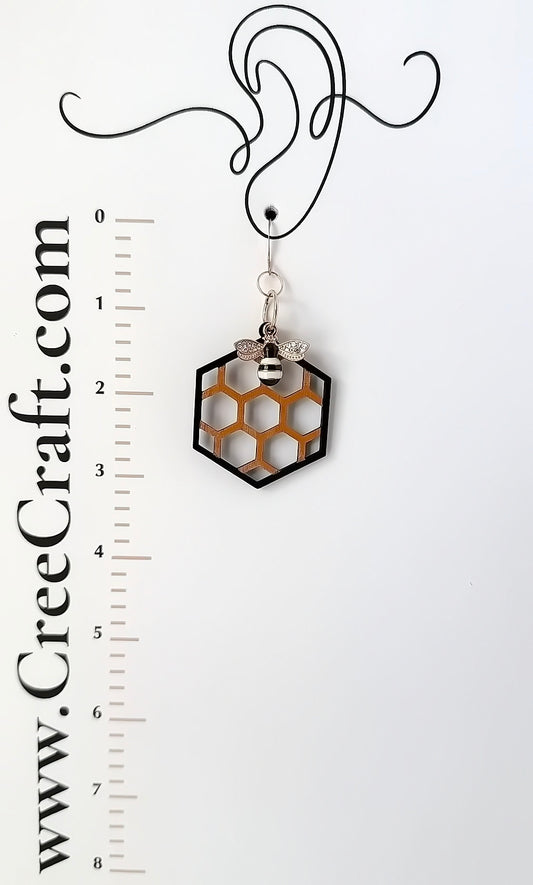 Basswood Bee  - Indigenous Handmade Earrings