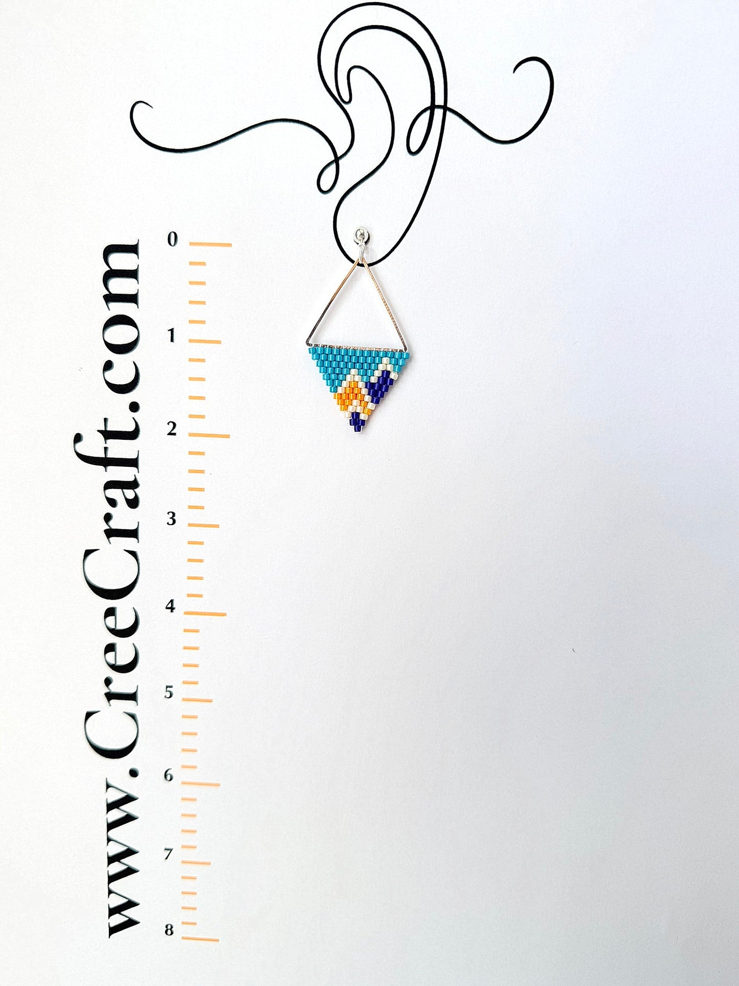 Miyuki Triangle: Mountains (orange) - Indigenous Handmade Earrings