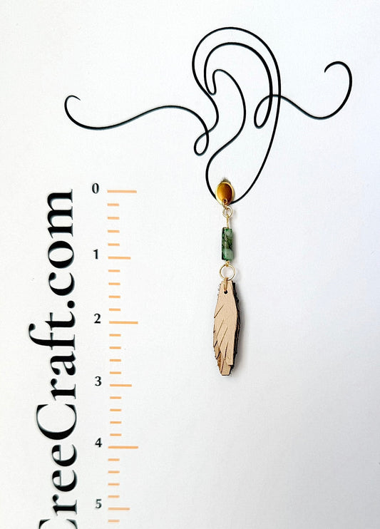 Imperial Sea Jasper w/Birch Bark - Indigenous Handmade Earrings