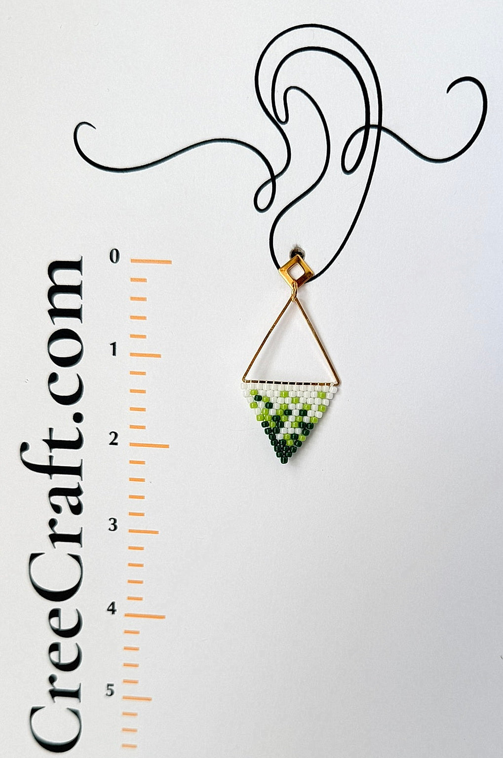 Toho Triangle (green) - Indigenous Handmade Earrings