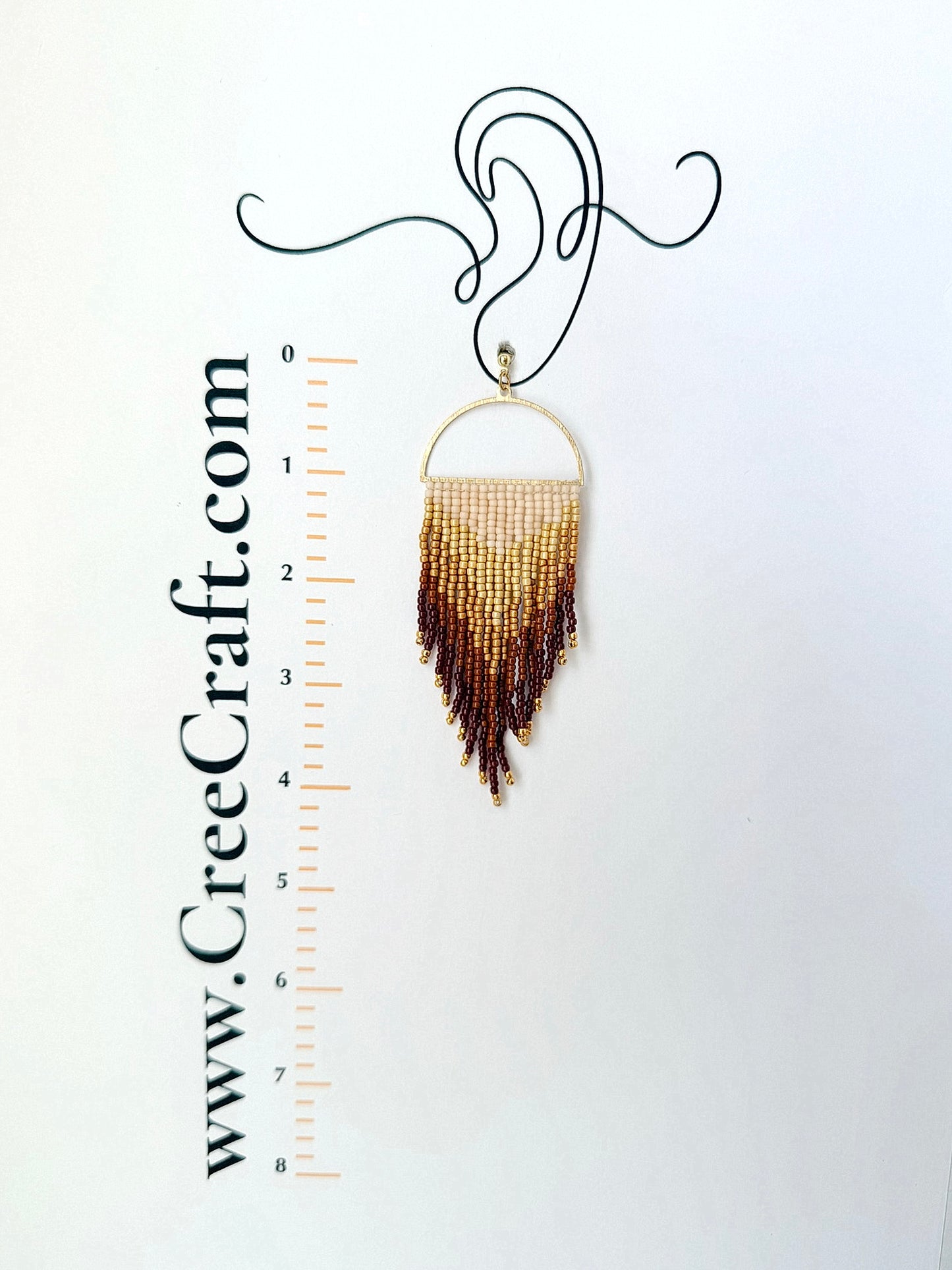 Toho Half Moon (browns) - Indigenous Handmade Earrings